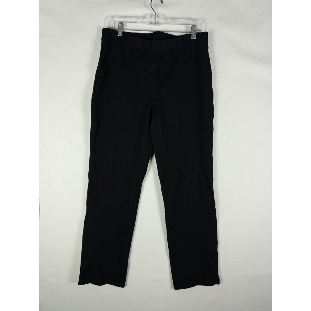 Quince Pants Womens M Black Stretch Twill Mid Rise Tapered Ankle Trouser Chino